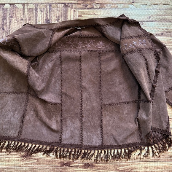 Brown Fringe Button-Front Jacket - Picture 11 of 11